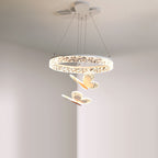 Lumendat Contemporary Creative Kids Round Cartoon Butterfly Acrylic Iron LED Chandelier For Bedroom Lumendat