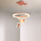 Lumendat Contemporary Creative Kids Round Cartoon Butterfly Acrylic Iron LED Chandelier For Bedroom Lumendat