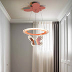 Lumendat Contemporary Creative Kids Round Cartoon Butterfly Acrylic Iron LED Chandelier For Bedroom Lumendat