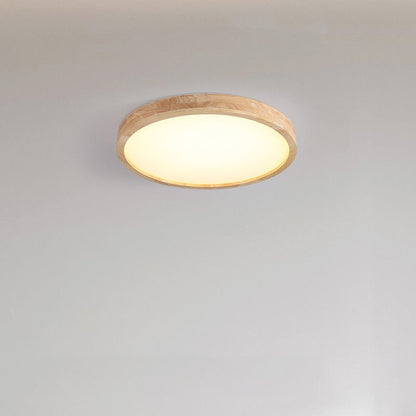 Modern Minimalist Round Square Rectangular Wood Acrylic LED Flush Mount Ceiling Light For Living Room