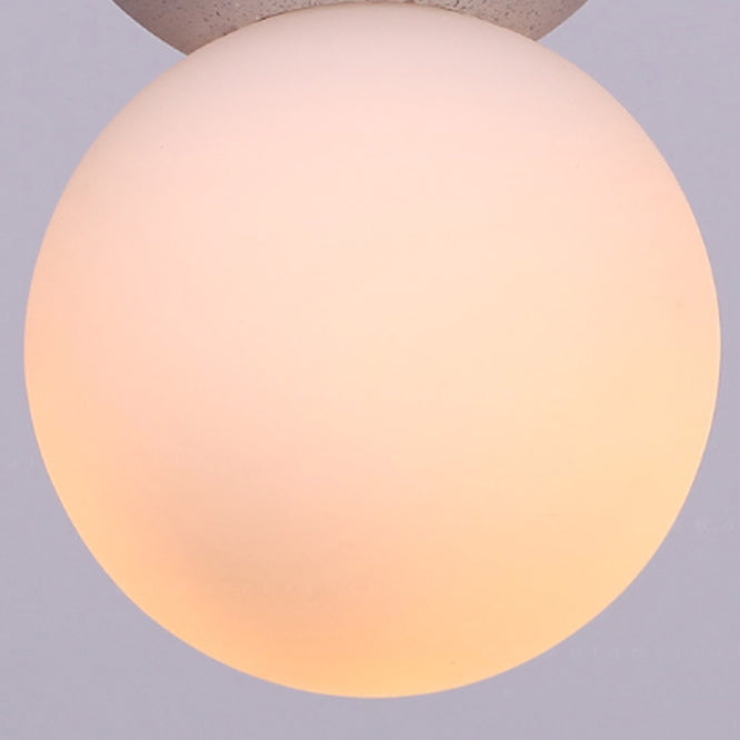 Contemporary Nordic Globe Terrazzo Acrylic Glass 1-light Pendant Light for Bedroom