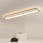 Modern Minimalist Linear Iron Aluminum Silicone LED Flush Mount Ceiling Light for Bedroom