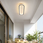 Modern Minimalist Linear Iron Aluminum Silicone LED Flush Mount Ceiling Light for Bedroom