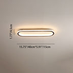 Modern Minimalist Linear Iron Aluminum Silicone LED Flush Mount Ceiling Light for Bedroom