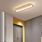 Modern Minimalist Linear Iron Aluminum Silicone LED Flush Mount Ceiling Light for Bedroom