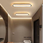 Modern Minimalist Linear Iron Aluminum Silicone LED Flush Mount Ceiling Light for Bedroom