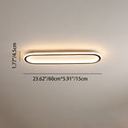 Modern Minimalist Linear Iron Aluminum Silicone LED Flush Mount Ceiling Light for Bedroom