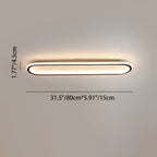 Modern Minimalist Linear Iron Aluminum Silicone LED Flush Mount Ceiling Light for Bedroom