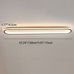 Modern Minimalist Linear Iron Aluminum Silicone LED Flush Mount Ceiling Light for Bedroom