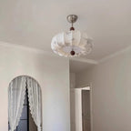 Contemporary Retro Pumpkin Fabric Metal 1-light Pendant Light for Living Room