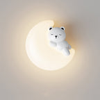 Contemporary Creative Cartoon Animal Rabbit Bear Star Moon Shape PE Iron LED Wall Sconce Lamp For Living Room