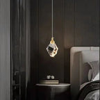 Modern Luxury Diamond Cube Crystal Iron LED Pendant Light For Bedroom