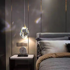 Modern Luxury Diamond Cube Crystal Iron LED Pendant Light For Bedroom