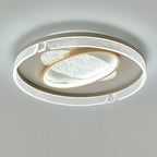Modern Luxury Combination Oval Round Square Acrylic Aluminum LED Flush Mount Ceiling Light For Living Room
