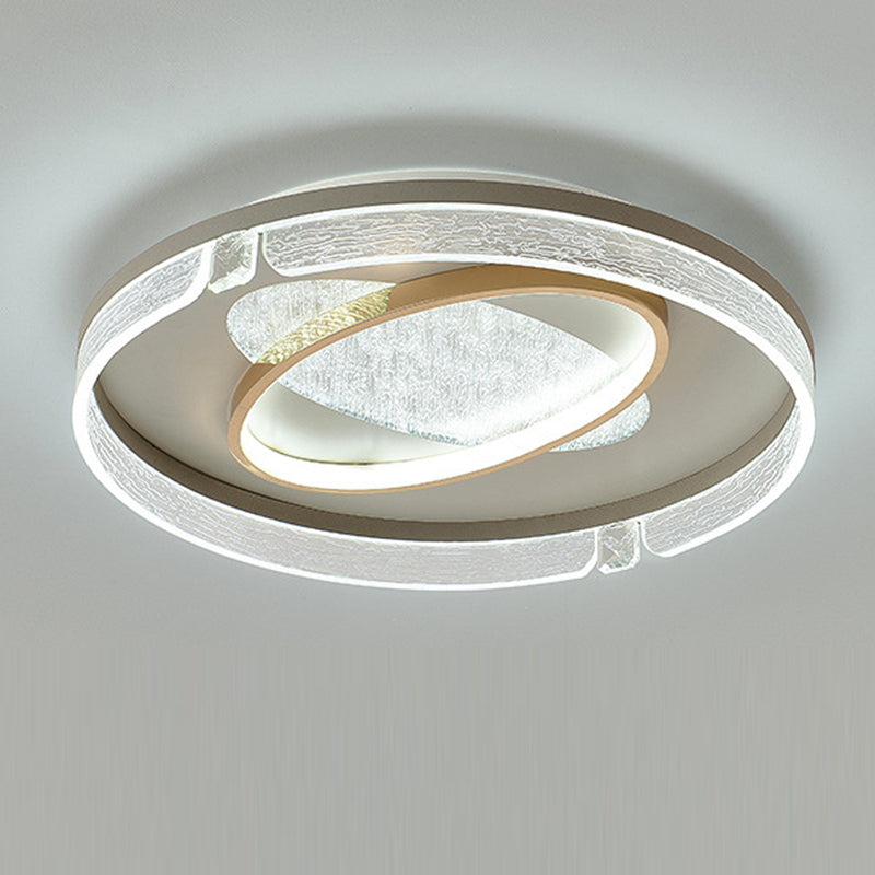 Modern Luxury Combination Oval Round Square Acrylic Aluminum LED Flush Mount Ceiling Light For Living Room