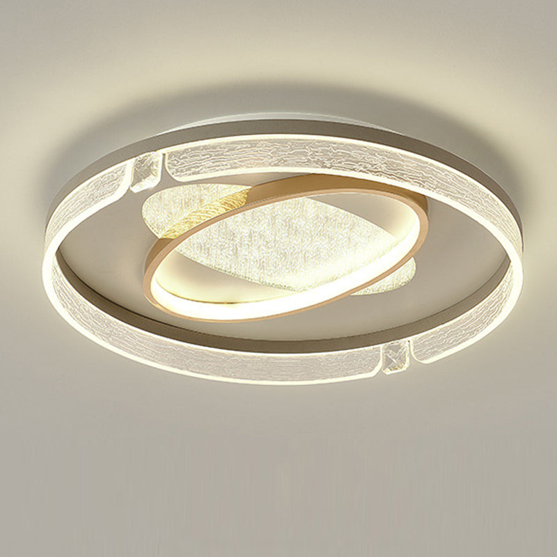 Modern Luxury Combination Oval Round Square Acrylic Aluminum LED Flush Mount Ceiling Light For Living Room