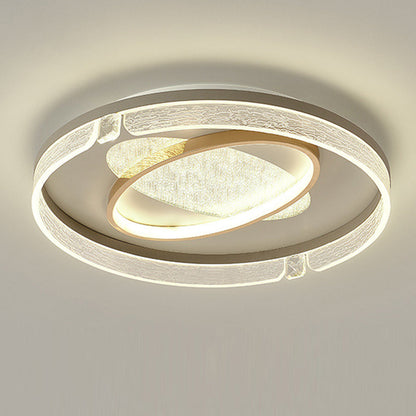 Modern Luxury Combination Oval Round Square Acrylic Aluminum LED Flush Mount Ceiling Light For Living Room