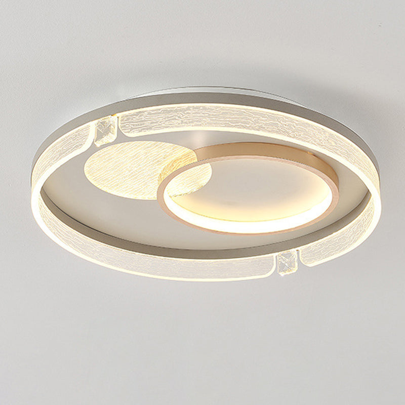 Modern Luxury Combination Oval Round Square Acrylic Aluminum LED Flush Mount Ceiling Light For Living Room