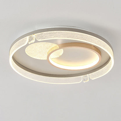 Modern Luxury Combination Oval Round Square Acrylic Aluminum LED Flush Mount Ceiling Light For Living Room