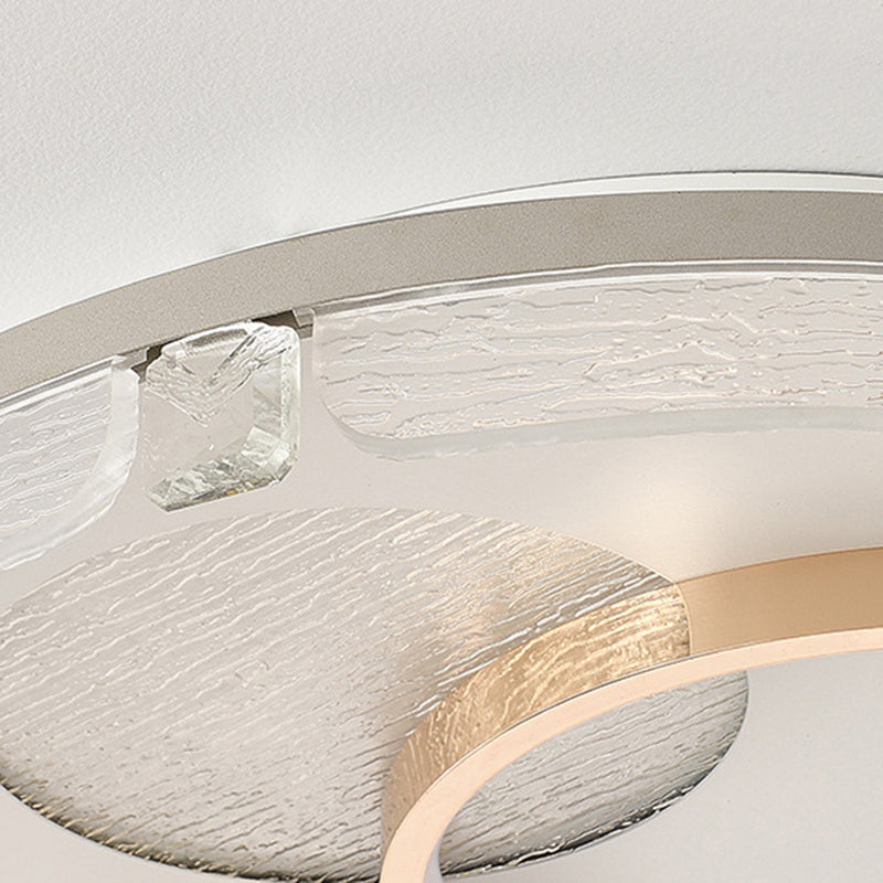 Modern Luxury Combination Oval Round Square Acrylic Aluminum LED Flush Mount Ceiling Light For Living Room