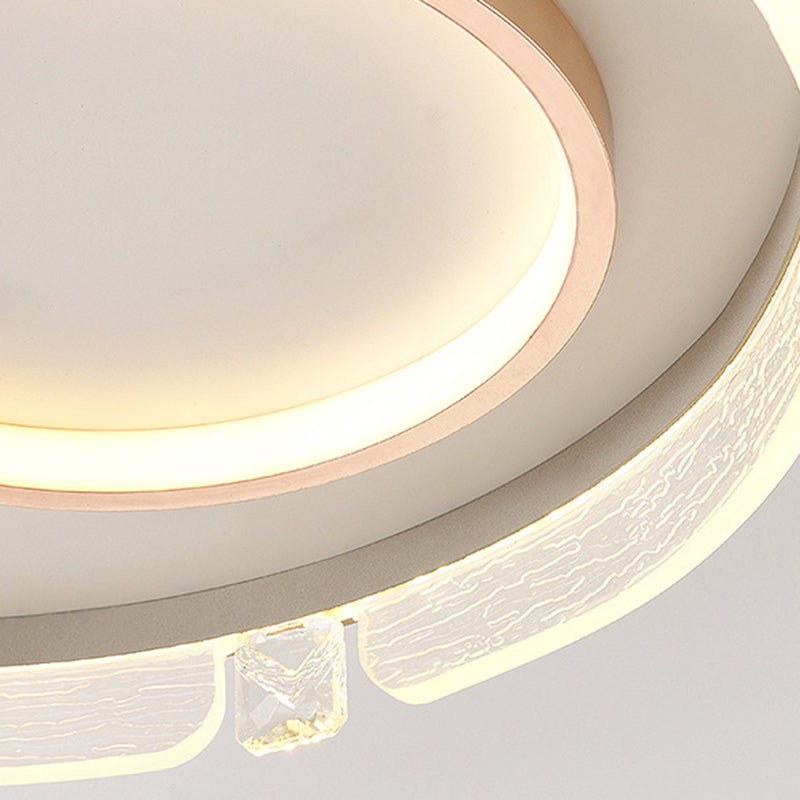 Modern Luxury Combination Oval Round Square Acrylic Aluminum LED Flush Mount Ceiling Light For Living Room