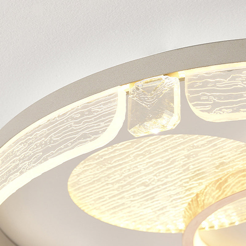 Modern Luxury Combination Oval Round Square Acrylic Aluminum LED Flush Mount Ceiling Light For Living Room