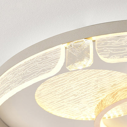Modern Luxury Combination Oval Round Square Acrylic Aluminum LED Flush Mount Ceiling Light For Living Room