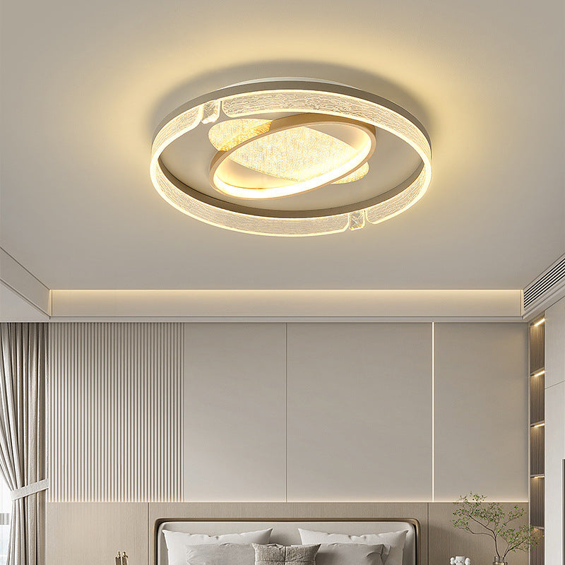Modern Luxury Combination Oval Round Square Acrylic Aluminum LED Flush Mount Ceiling Light For Living Room