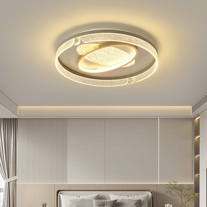 Modern Luxury Combination Oval Round Square Acrylic Aluminum LED Flush Mount Ceiling Light For Living Room