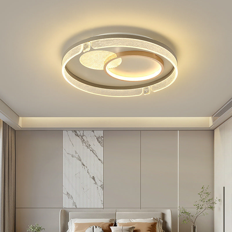Modern Luxury Combination Oval Round Square Acrylic Aluminum LED Flush Mount Ceiling Light For Living Room