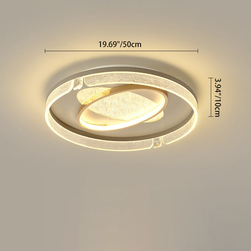Modern Luxury Combination Oval Round Square Acrylic Aluminum LED Flush Mount Ceiling Light For Living Room