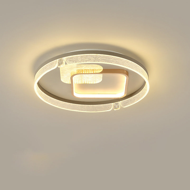 Modern Luxury Combination Oval Round Square Acrylic Aluminum LED Flush Mount Ceiling Light For Living Room