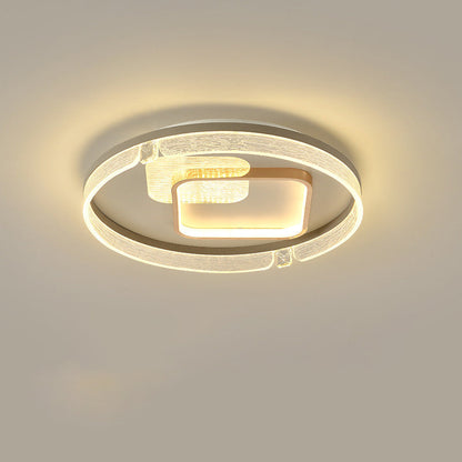 Modern Luxury Combination Oval Round Square Acrylic Aluminum LED Flush Mount Ceiling Light For Living Room