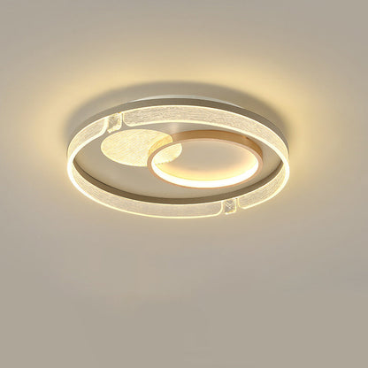 Modern Luxury Combination Oval Round Square Acrylic Aluminum LED Flush Mount Ceiling Light For Living Room