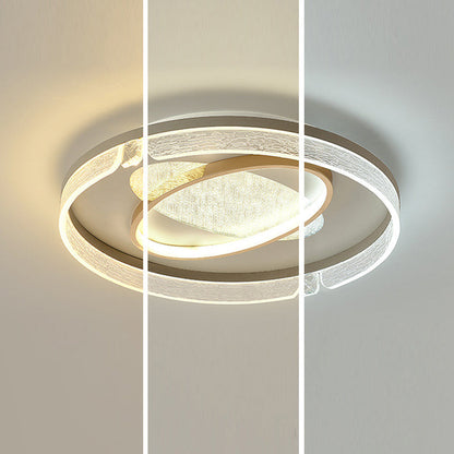 Modern Luxury Combination Oval Round Square Acrylic Aluminum LED Flush Mount Ceiling Light For Living Room