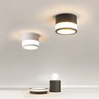 Modern Minimalist Cylinder Acrylic Aluminum LED Flush Mount Ceiling Light for Living Room