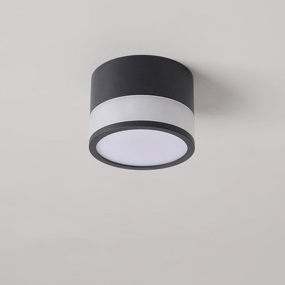 Modern Minimalist Cylinder Acrylic Aluminum LED Flush Mount Ceiling Light for Living Room