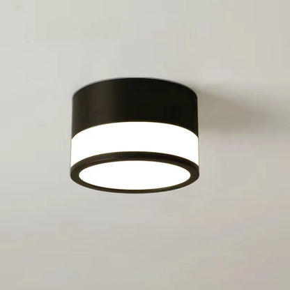 Modern Minimalist Cylinder Acrylic Aluminum LED Flush Mount Ceiling Light for Living Room