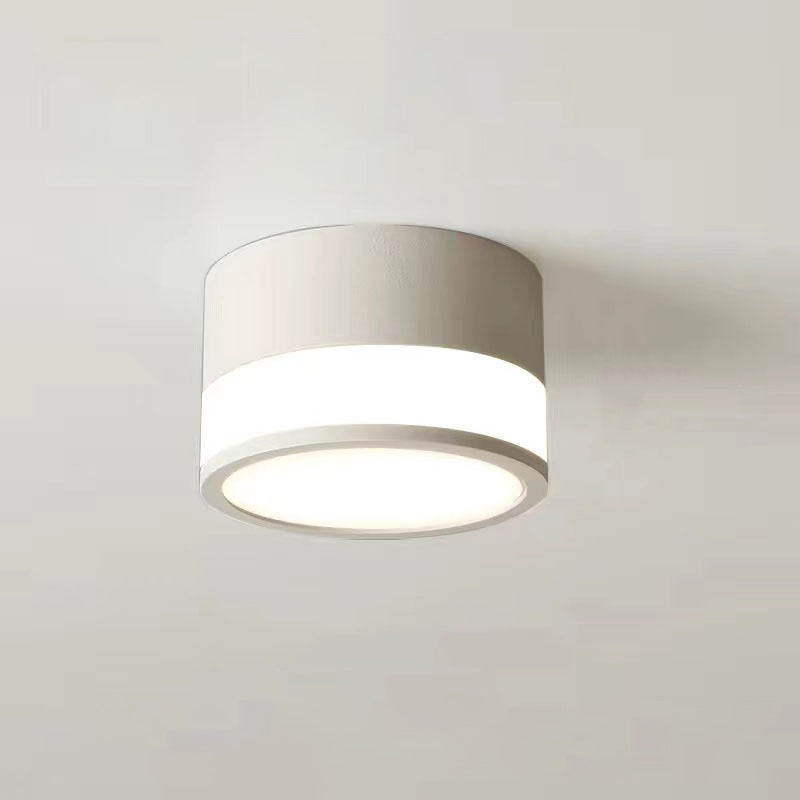 Modern Minimalist Cylinder Acrylic Aluminum LED Flush Mount Ceiling Light for Living Room