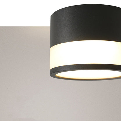 Modern Minimalist Cylinder Acrylic Aluminum LED Flush Mount Ceiling Light for Living Room