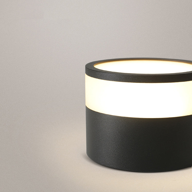 Modern Minimalist Cylinder Acrylic Aluminum LED Flush Mount Ceiling Light for Living Room