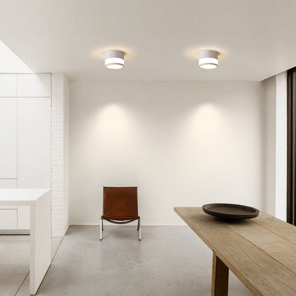 Modern Minimalist Cylinder Acrylic Aluminum LED Flush Mount Ceiling Light for Living Room