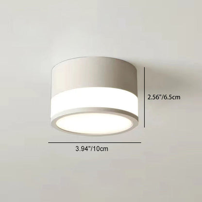Modern Minimalist Cylinder Acrylic Aluminum LED Flush Mount Ceiling Light for Living Room