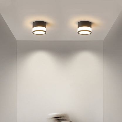 Modern Minimalist Cylinder Acrylic Aluminum LED Flush Mount Ceiling Light for Living Room