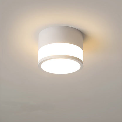 Modern Minimalist Cylinder Acrylic Aluminum LED Flush Mount Ceiling Light for Living Room