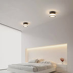 Modern Minimalist Cylinder Acrylic Aluminum LED Flush Mount Ceiling Light for Living Room