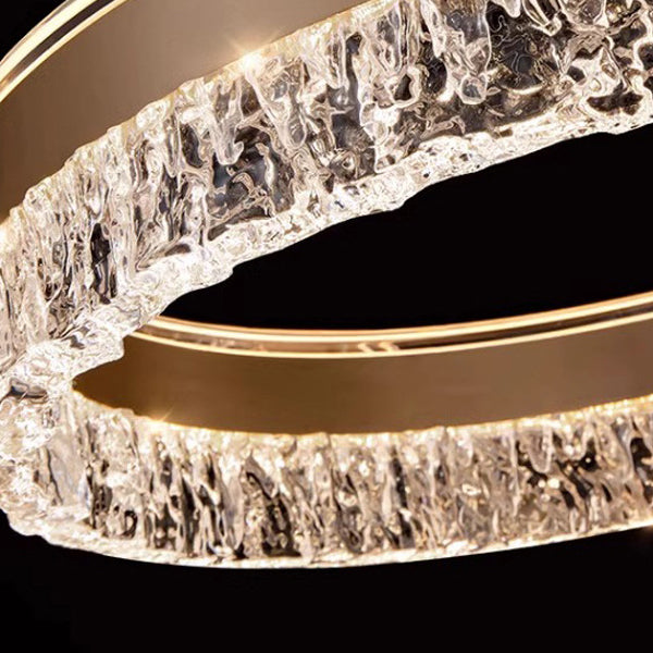 Modern Luxury Circle Acrylic Aluminum LED Chandelier for Living Room BulbSquare
