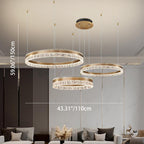 Modern Luxury Circle Acrylic Aluminum LED Chandelier for Living Room BulbSquare