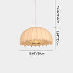 Contemporary Creative Round Jellyfish Iron Artificial Silk 1-Light Pendant Light For Living Room