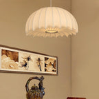 Contemporary Creative Round Jellyfish Iron Artificial Silk 1-Light Pendant Light For Living Room